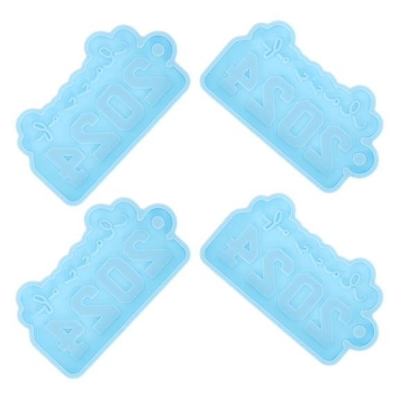 unbranded  4 Pcs Silicone Mold Keychain Molds for Epoxy Doctorate Making Kit Blue