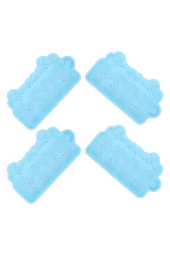 4 Pcs Silicone Mold Keychain Molds for Epoxy Doctorate Making Kit Blue