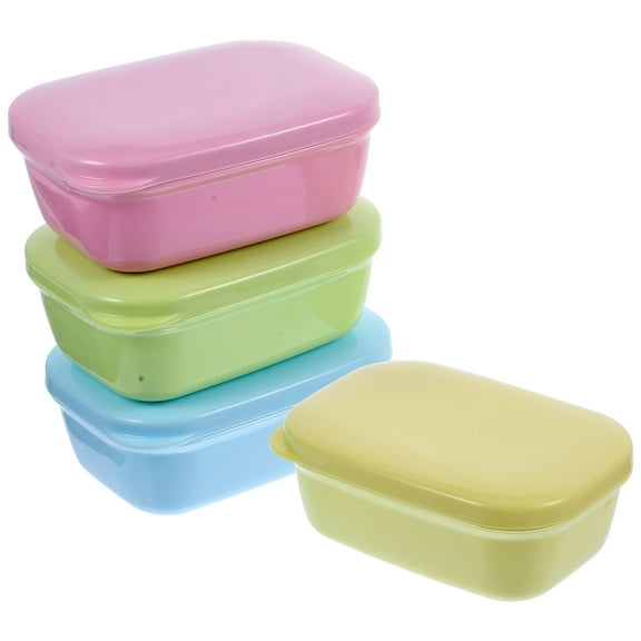 4-Pack Travel Soap Holders with Lids, Portable Bar Soap Containers, Soap Boxes for Bathroom and Travel Use