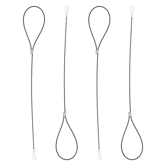 Black Gate Latch Cable Pull Stainless Steel Adjustable Handle for Home Fence Gate 4pcs