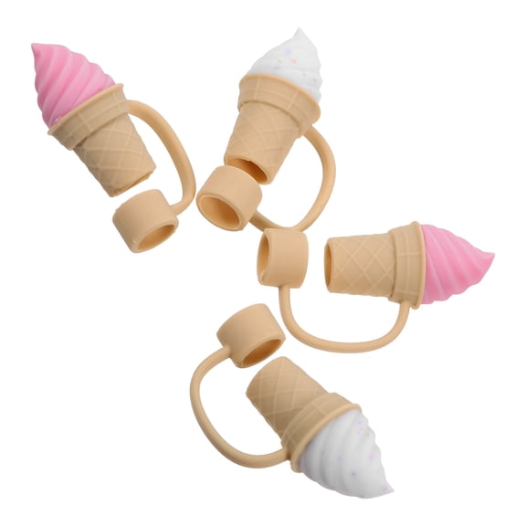 unbranded 4 Pcs Straws Bendable Cone Straw Stopper 4.00X2.00X2.00CM
