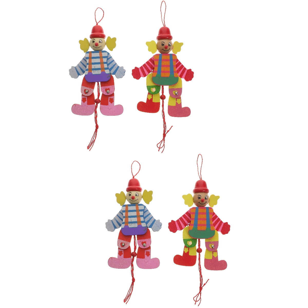 unbranded 4 Pcs String Clown Puppet Kids Marionette Toy Funny Clown ...
