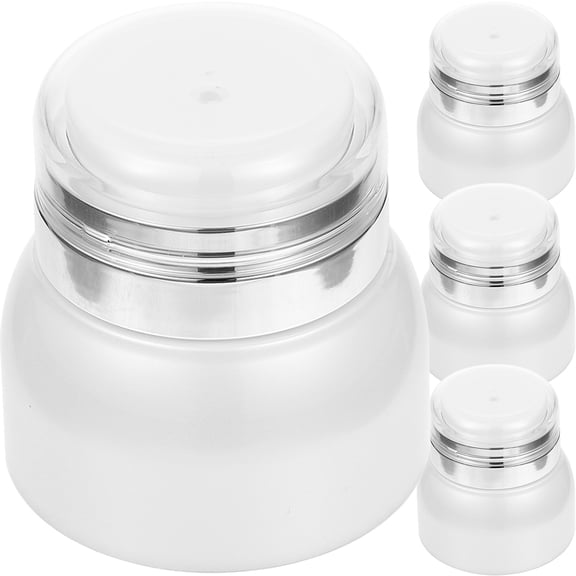 unbranded 4 Pcs Syrup Vacuum Bottle Airless Pump Jar Travel 7x6.7cm