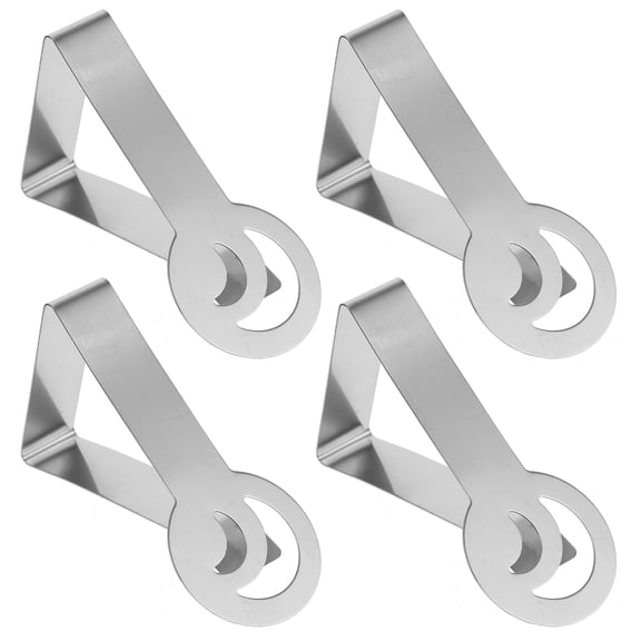 unbranded 4 Pcs Table Clamp Tablecloth Clip Tablecloth Snap Fasteners 8.2X5X3.3CM Silver