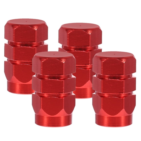 unbranded 4 Pcs Tire Cap Car Tire Accessories 1.50X1.00X1.00CM Red