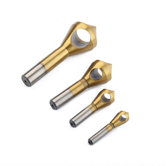 DECORNIJIA Metal Chamfer Tool Titanium Coated Material Deburring for Workshop Use 4 Pcs