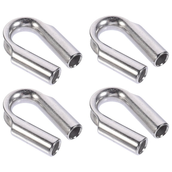 unbranded  4 Pcs Wire Rope Thimbles Heavy Duty Cable Wires Clamps Cord Clips Silver