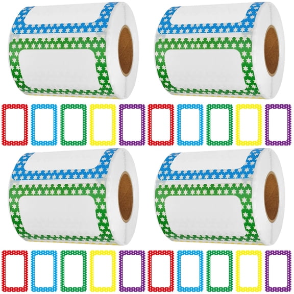 unbranded 4 Rolls of Colorful Border Sorting Stickers Sticky Seal Stickers Name Tag Stickers Sealing Stickers