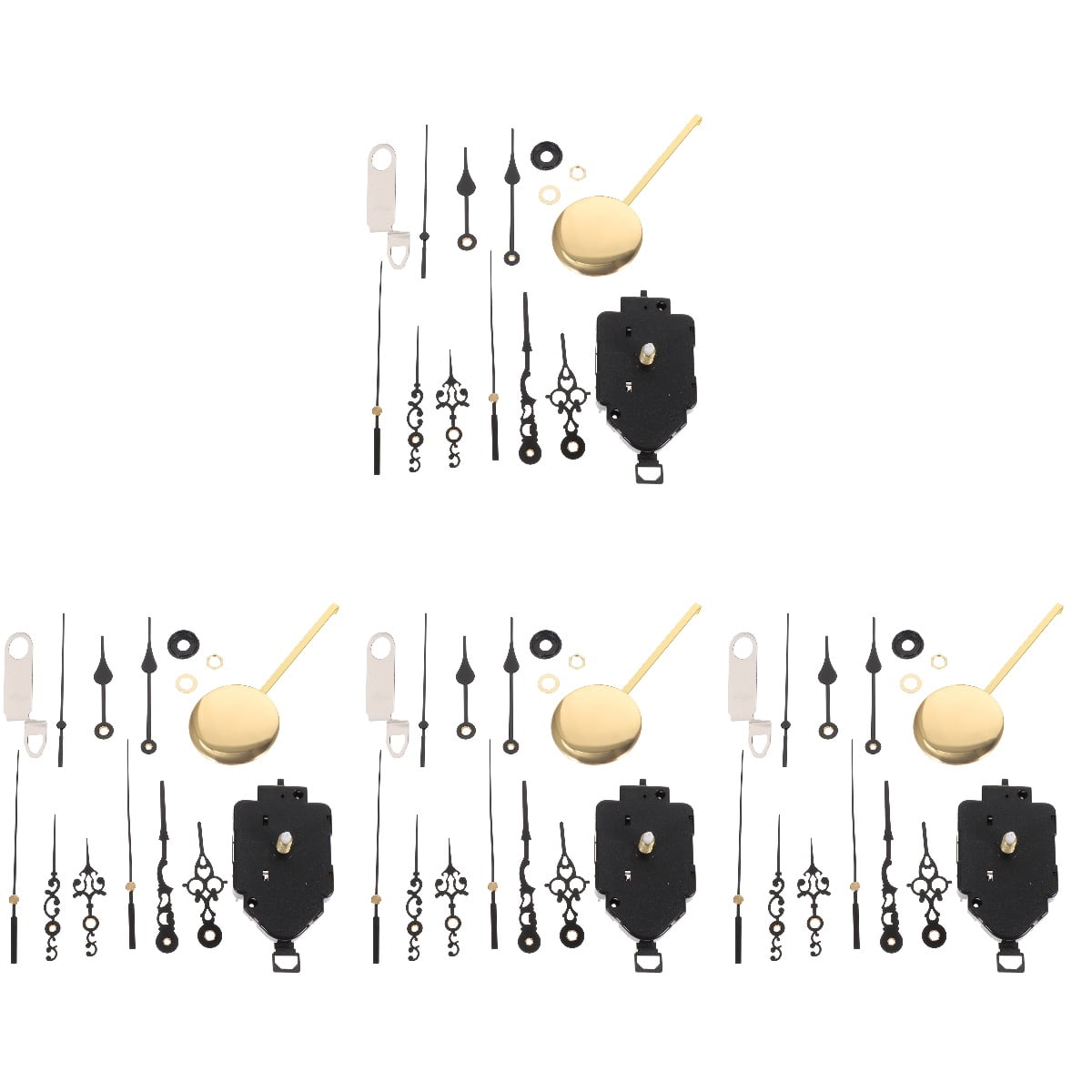 LITINKIMI Wall Clock Mechanism 4Sets Black Silent Motor for DIY Projects
