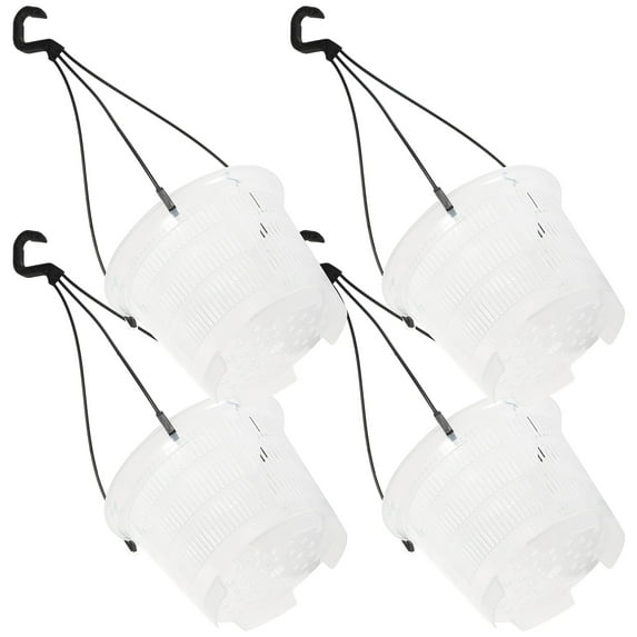 unbranded 4 Sets Small Hanging Planters for Outdoor Plants Mini Cauterize Hollow White