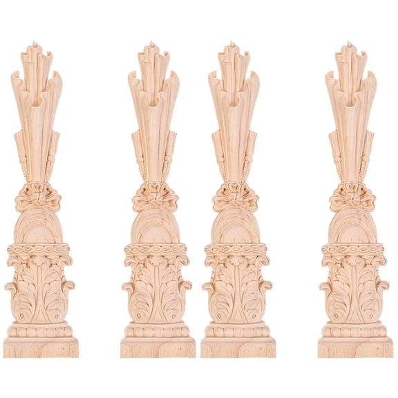 unbranded 4 pcs  Furniture Wood Onlay Decors Decorative Cabinet Door Wooden Appliques