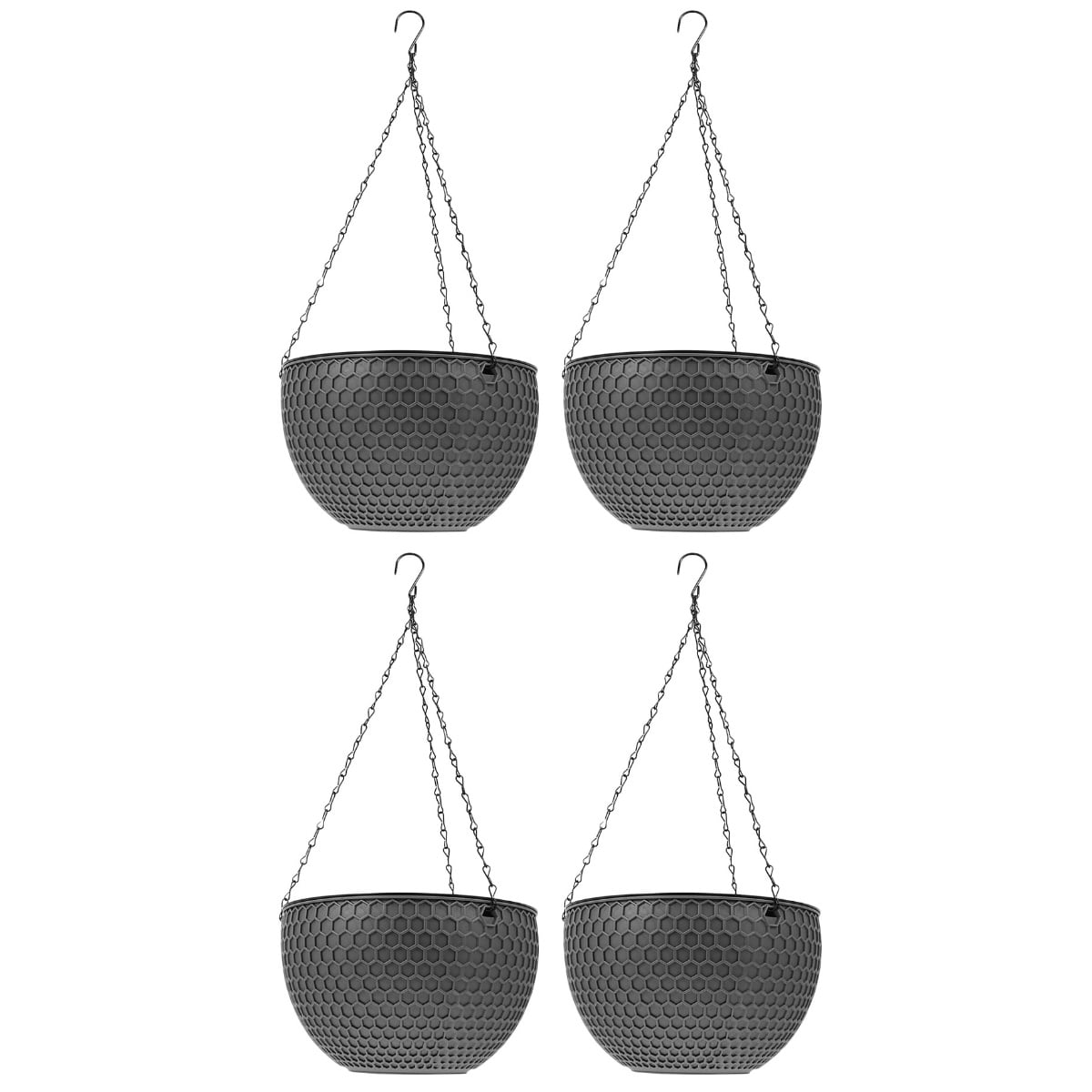 unbranded 4 pcs Hanging Planter Self Watering Hanging Flower Pots Pots Window Plants Basket with Drain Holes Metal Chain for 10 Inch