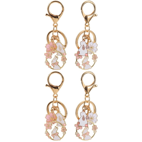 unbranded 4 pcs  Lovely Bunny Key Chains Creative Bunny Key Rings Delicate Key Chains