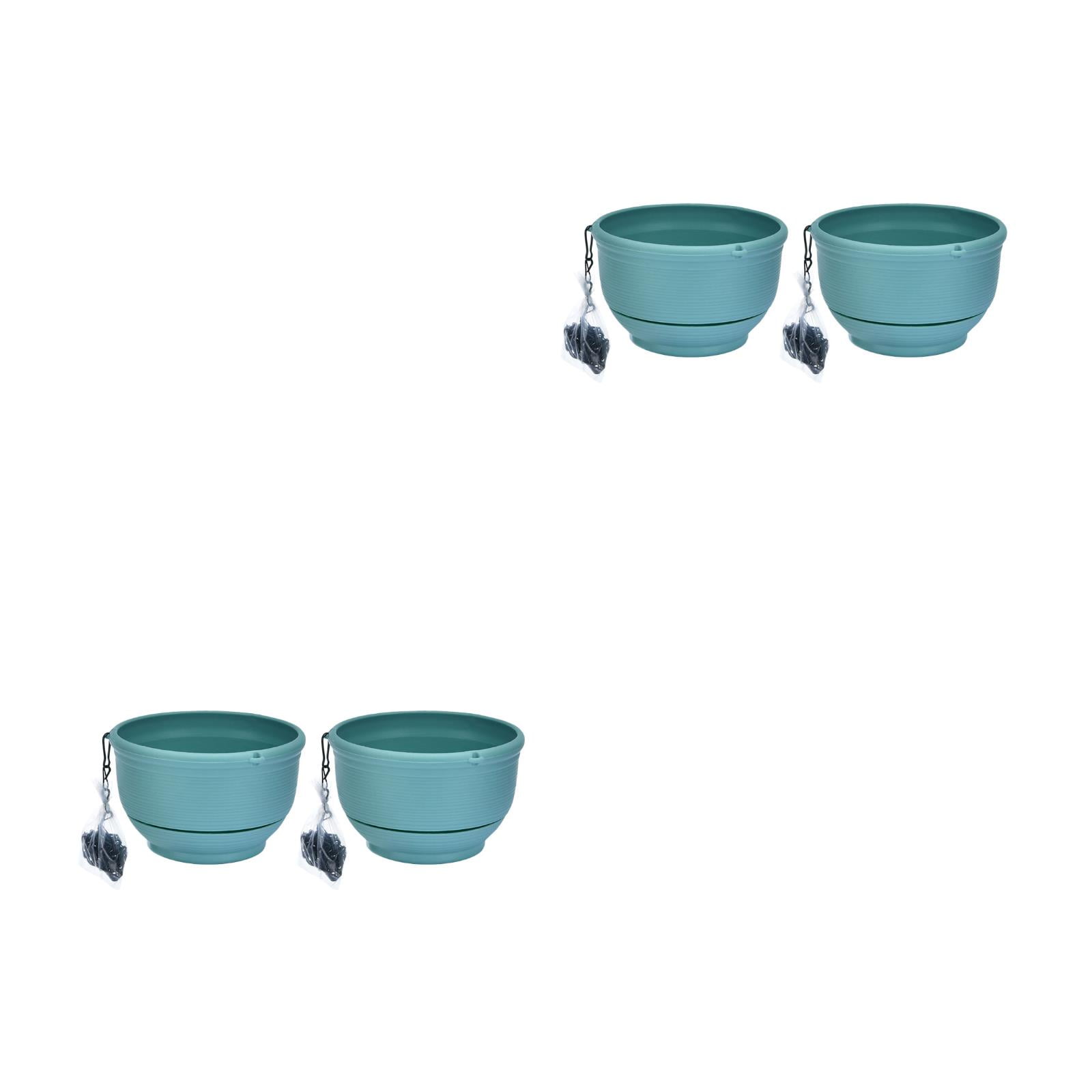 SKISUNO Hanging Garden Planter, Self Watering Green Plastic Pot for Home Decor 4Pcs