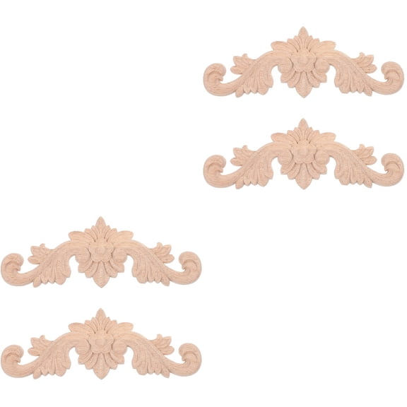 unbranded 4 pcs  Wood Appliques Decorative Wooden Appliques Furniture Wooden Appliques Onlays