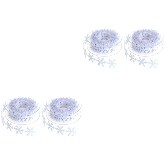 unbranded 4 rolls Snowflake Trim Ribbon Christmas Tree New Year Decoration Snowflake Ribbon