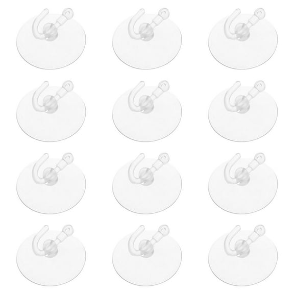 FONDOTIN Strong Suction Power PVC Hooks, Transparent, Ideal for Smooth Surfaces