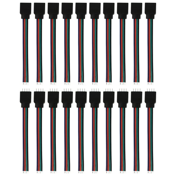 Black ABS LED Strip Light Connector Kit 40 Pieces Easy Install 4 Cores for Light Strip