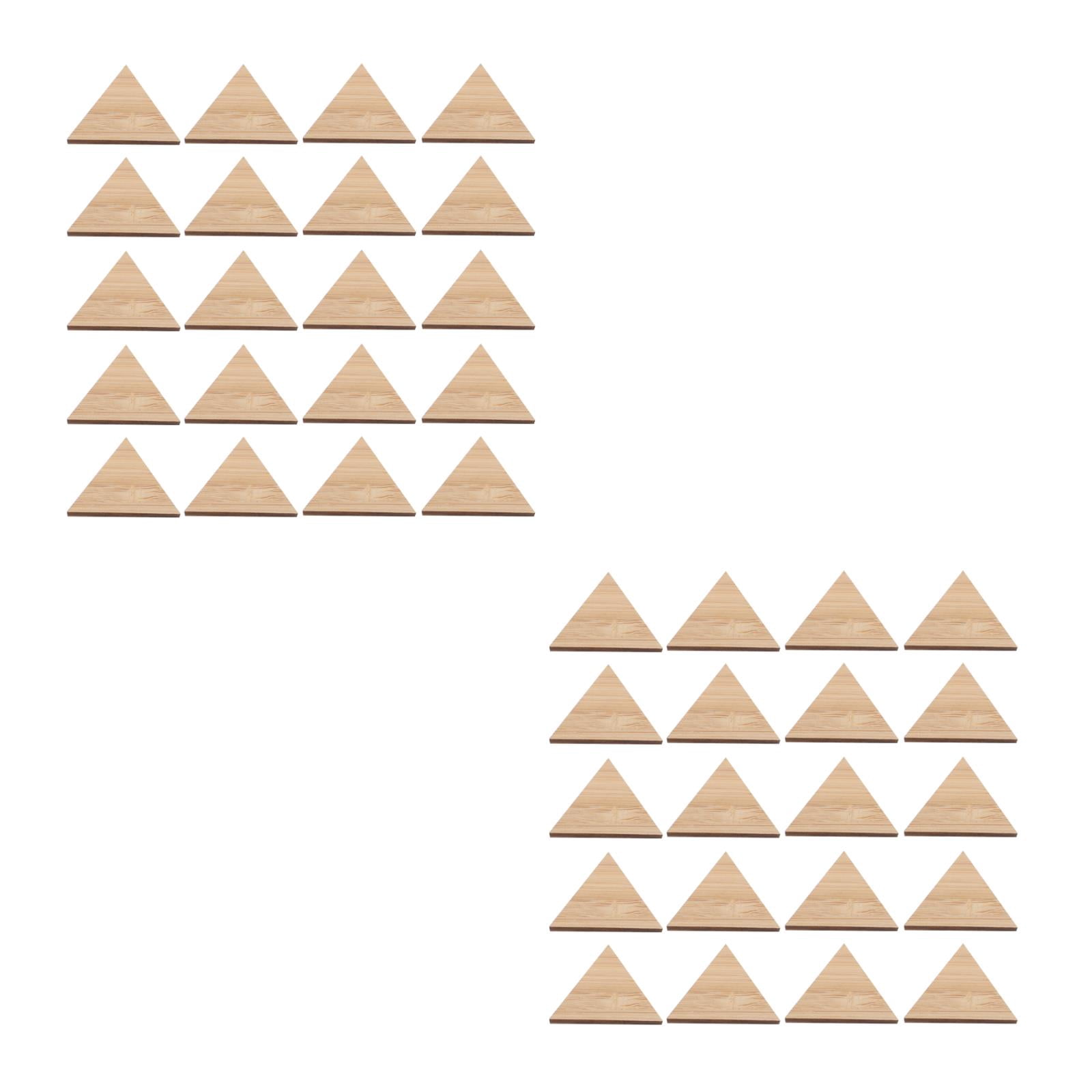 unbranded 40 Pcs Unfinished Bamboo Slices DIY Triangle Bamboo Pieces ...
