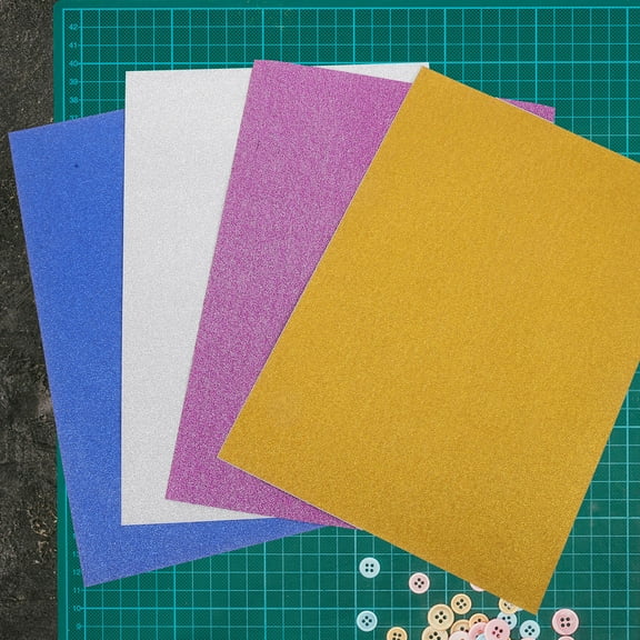 OUNONA Glitter Cardstock Paper Assorted Colors, Smooth Texture, Ideal for Crafts, Scrapbooking, Projects, and Card Making