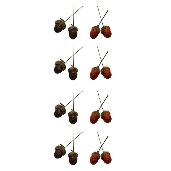 unbranded 40 pcs Simulation Lifelike Acorn Set DIY False Nuts Photo Props Home Kitchen Christmas Tree Decor (Light and Dark for Each 10pcs)