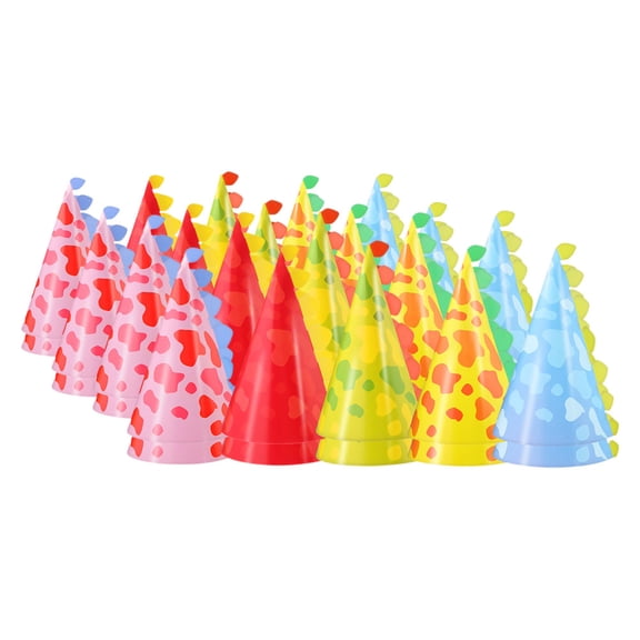 OFFIGAM 40pcs Kids Birthday Party Hats Paper Cone Headwear for Themed Events and Celebrations