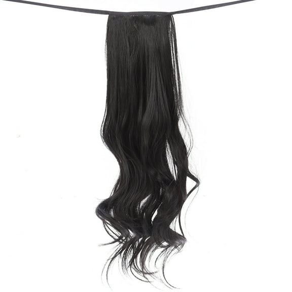 unbranded 48 Cm Hair Rope Wig Wavy Ponytail Hair Extensions Women's Miss Size 2 Black