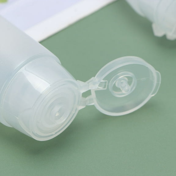 unbranded 4PCS 50ML Empty White Plastic Portable Squeeze Bottles Refillable Cosmetics Tube Container Storage with for Facial Cleaner Shampoo Shower Gel Lotion Hand Cream