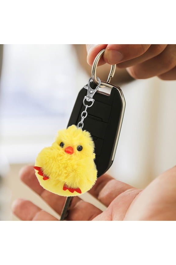 4Pcs Cartoon Keyring Zinc Alloy Hanging Ornament Chick Keychain for Adults