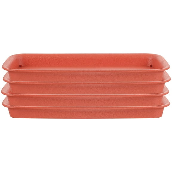 unbranded 4 Pcs Flower Pot Tray Hydroponics Plant Trays for Pots Succulent Planters Indoor Red