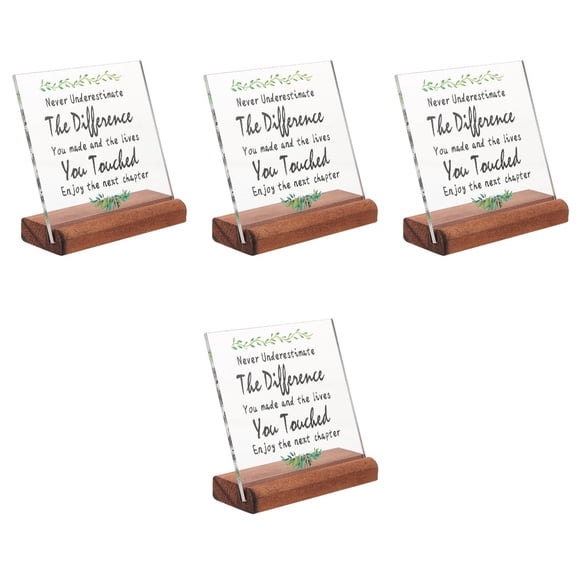unbranded 4pcs Acrylic Table Decor Thanks Clear Plaque Colleague Appreciation Gift Tabletop Acrylic Decor
