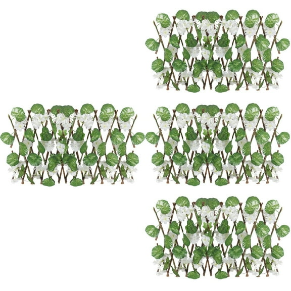 unbranded 4pcs Artificial Flower Fence Garden Decorative Flower Fence Retractable Garden Lattice Privacy Fence