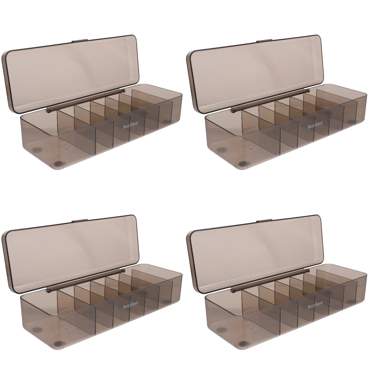 unbranded 4pcs Cable Management Box Electronics Organizer Bin 7-slot Cord Organizer Case