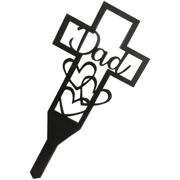 LITINKIMI Durable Black Cross Design Cemetery Stake for Ground Decor - Effortless Installation, 4Pcs