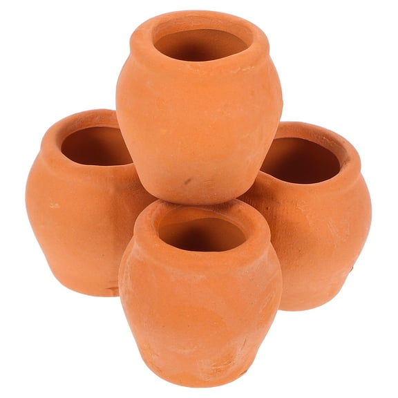 LITINKIMI Mini Planter Red Pottery 4Pcs Khaki Easy To Use For Indoor Gardening