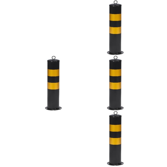 unbranded 4pcs Parking Barrier Driveway Security Post Barrier Safety Bollard Traffic Warning Column