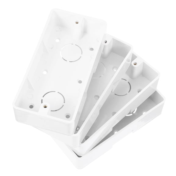 Phenofice 4Pcs White Plastic Electrical Box for Surface Mount Wall Socket