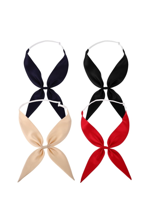 4pcs Pre Tied Bow Tie Bunny Ear Design Retro Sailor Style Costume Accessory for Women and Girls Assorted Color