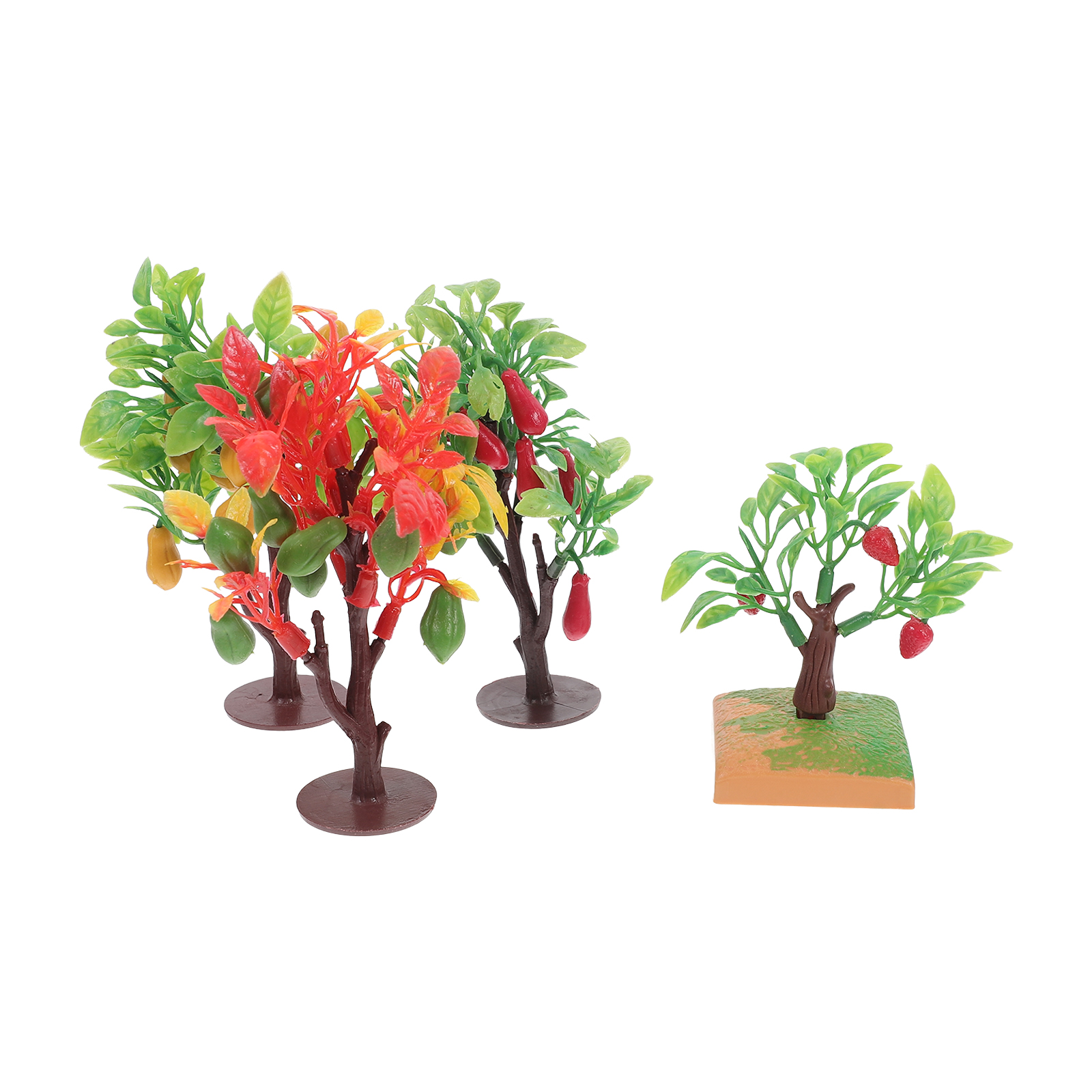 Pretend Tree unbranded 4pcs Realistic Fake Trees Simulation Fruit Tree Decoration ...
