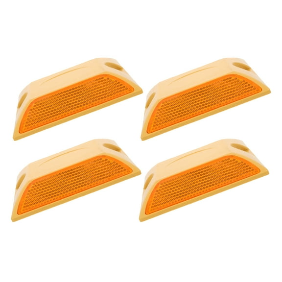 unbranded 4pcs Reflective Plastic Road Studs Dual-Sided Raised Pavement Markers For Highway Safety Durable High Visibility Reflectors For Driveway