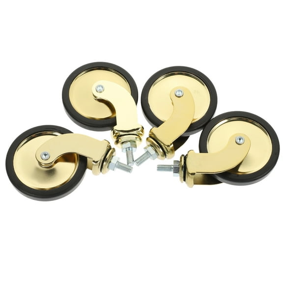 Vosarea 4Pcs Convenient Smooth Moving Golden Caster Wheels for Furniture Chairs Sofas Cabinets and Cart