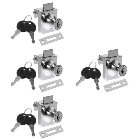 unbranded 4pcs Sliding Glass Door Lock Glass Showcase Lock Display Cabinet Lock Anti-theft Lock