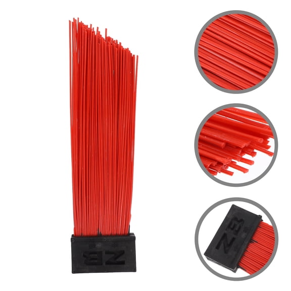 OUNONA 4-Pack Red Brooms with Steel Wire Bristles for Powerful Dust Removal and Home Cleaning
