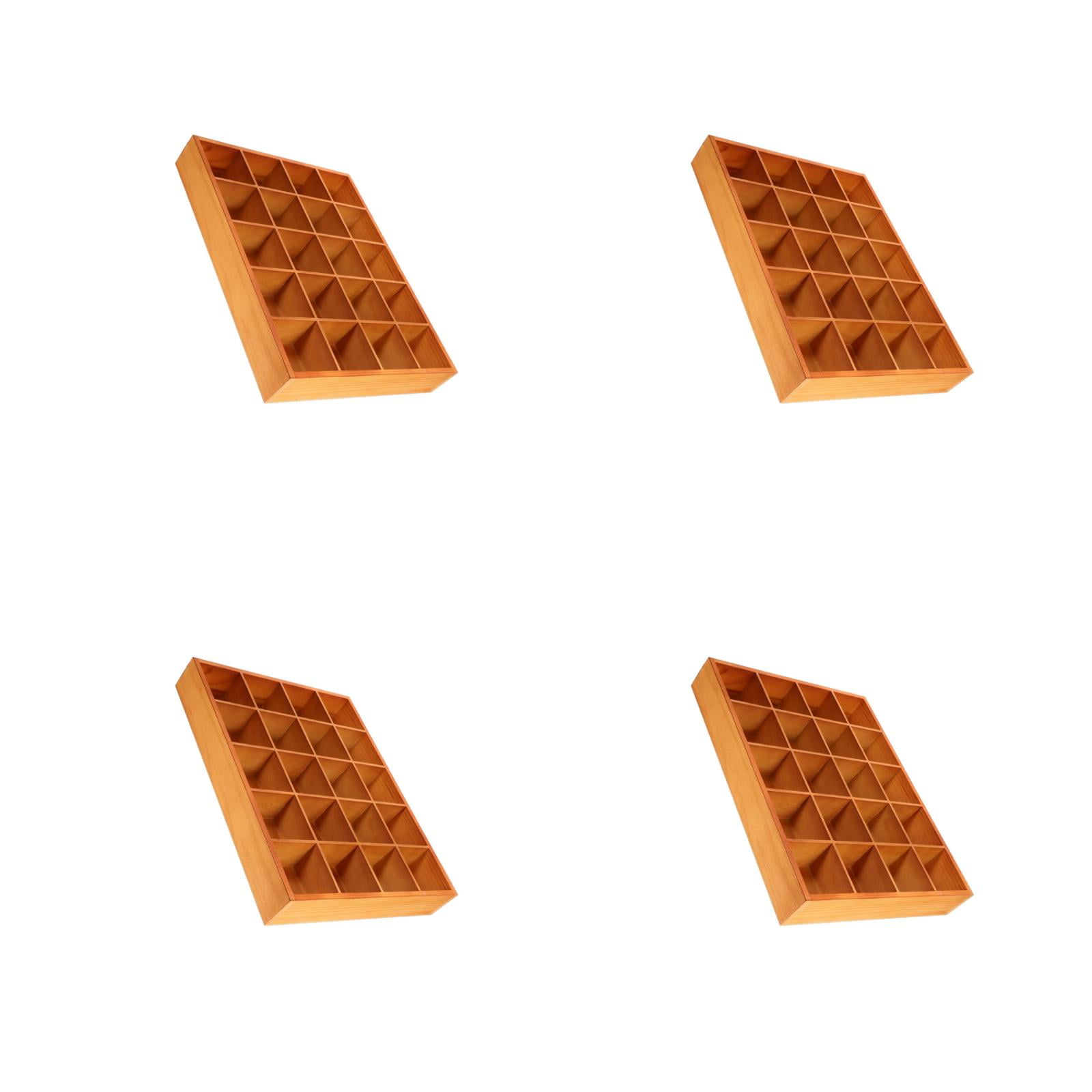 unbranded 4pcs Wooden Grid Display Box Wooden Box Wooden Sorting Tray ...