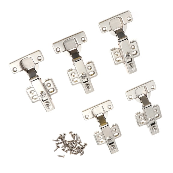 FONDOTIN 5-Pack Heavy Duty Stainless Steel Hydraulic Concealed Door Hinges for Cabinet and Furniture Doors