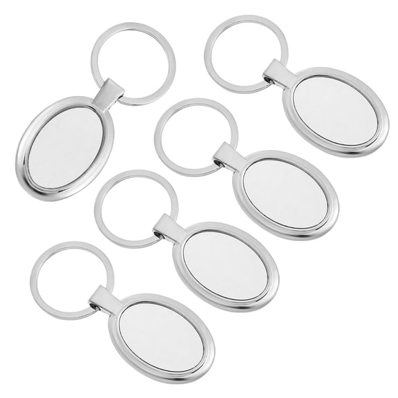 unbranded  5 Pcs Sublimation Key Ring Creative Handmade Keychain Blank Keychains Silver
