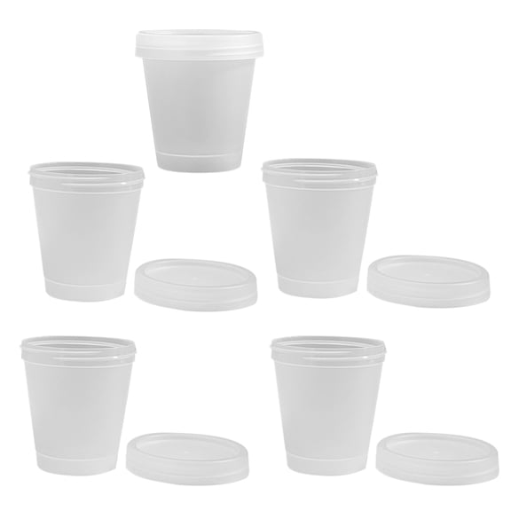 unbranded  5 Pcs Condiment Clear Scrub Cream Glass Jars Separate