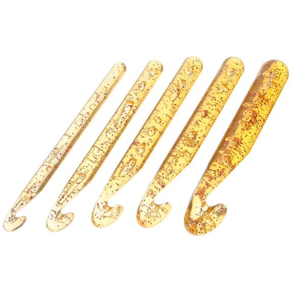 unbranded 5 Pcs Crystal Crochet Stitch Sewing Kit Needles Yarn Yellow Hook