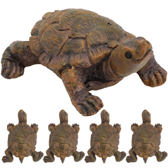 unbranded 5 Pcs Garden Ornaments Pond Simulation Turtle Miniature Figurines