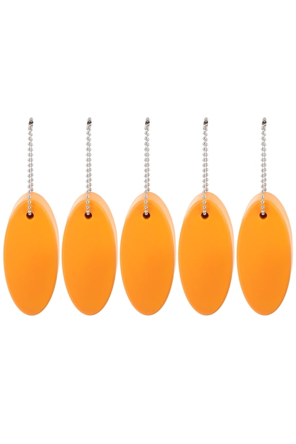 Oval Shaped Floating Keychain Orange EVA 5Pcs 3.1x1.4in